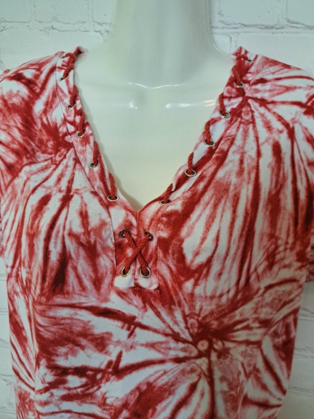 Rafaella 100% Cotton Tie-Dye Print Top Size Medium - Picture 4 of 9